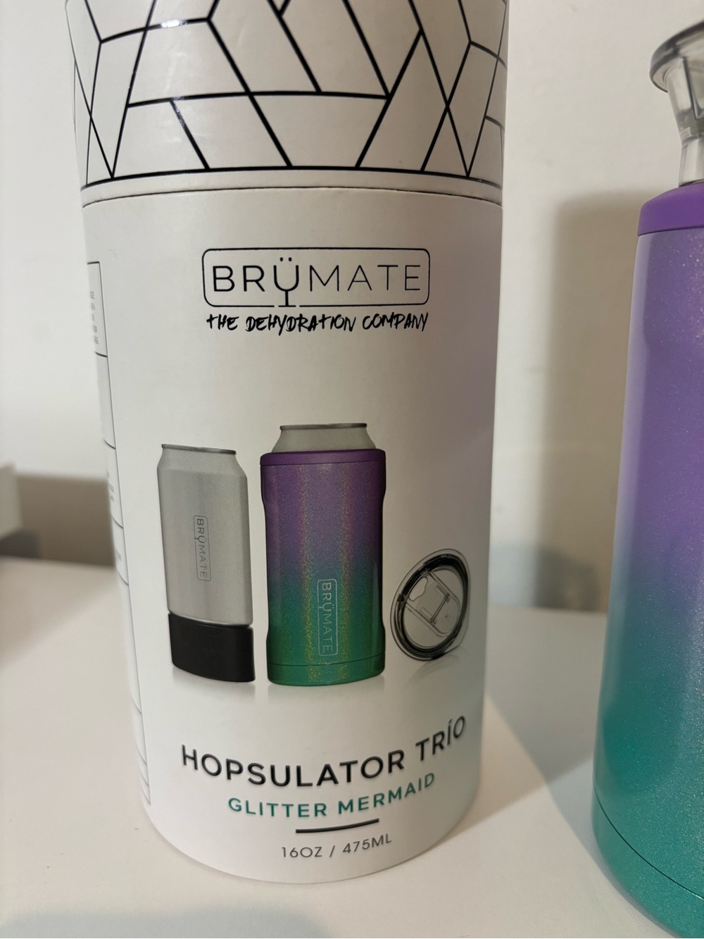 BrüMate Hopsulator Trio - Glitter Mermaid Ombre Can Cooler 16OZ Never User Vaca - Picture 3 of 8